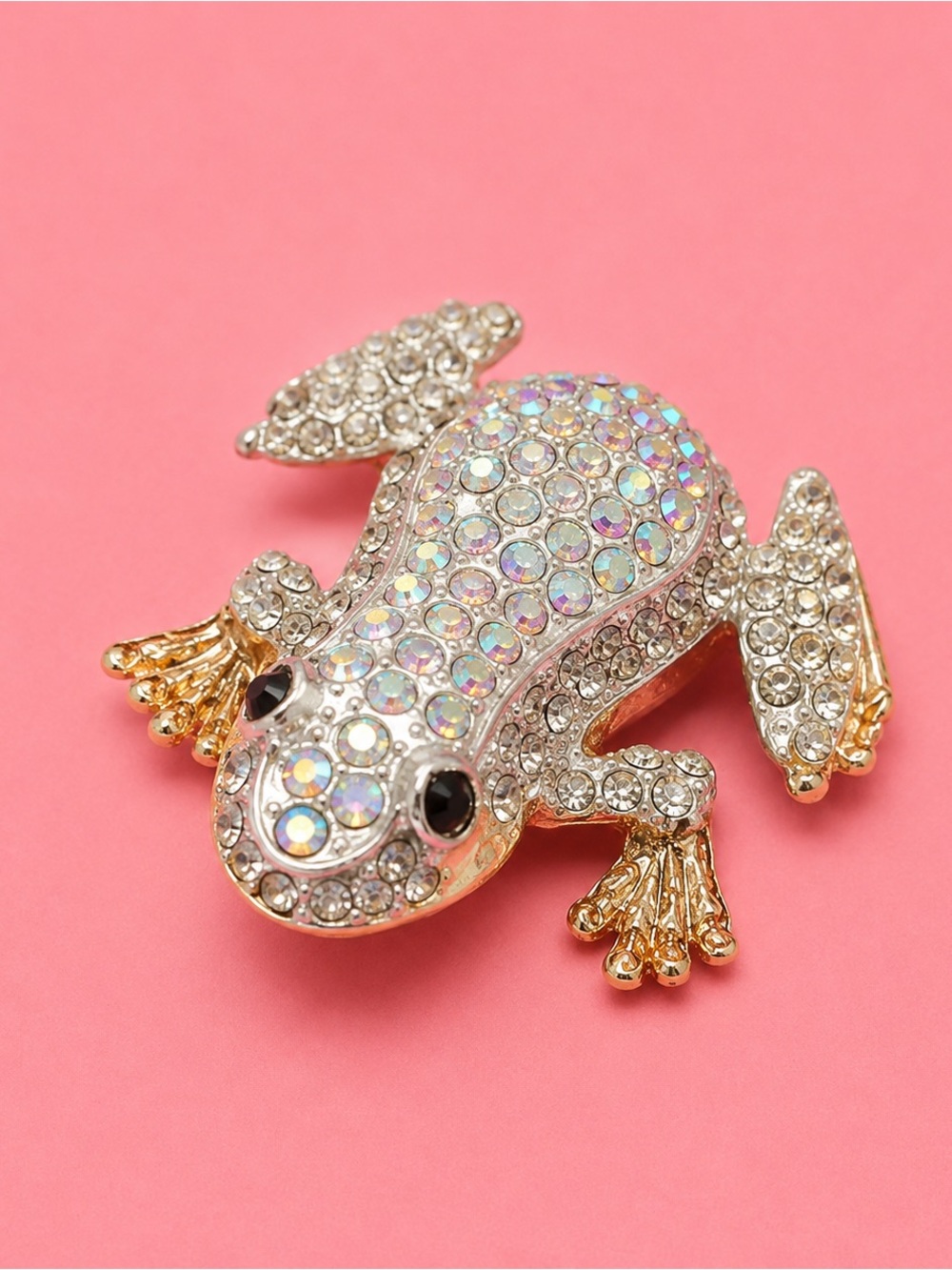 Cute Frog Sparkling Whimsical Brooch